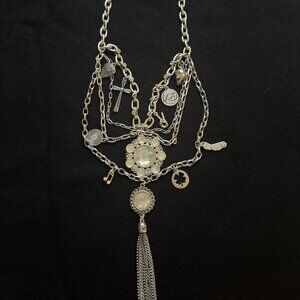 Lucky Brand Silver Rock 'n' Roll Charm Necklace